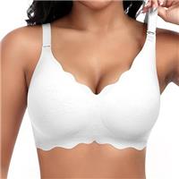 Cavotor Non Wired Bras for Women Seamless Support Wireless Bra for Large Breasts Comfort Soft Bras Ladies T Shirt Bralettes with Extra Extender