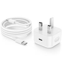 1Pack 2Pack Charger Plug and Cable, 20W Original USB C Charger Plug with 2M Type C to C Fast Charging Cable Lead for iPhone 16 Pro/16 Pro Max/15 Pro/15 Plus/iPad Pro Air