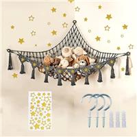 DreamyRetreat 2PCS Teddy Hammock Toy Storage Net, Boho Teddy