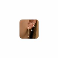 Lotus Karen Stud Hoop Earrings Set for Women - 3 Pairs Dainty Cartilage Earrings | 14K Gold Plated Small Hoops Earring Set for Pierced Ears for Christmas Birthday Mother's Day Graduation