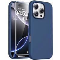 TOCOL Silicone for iPhone SE Case, Liquid Silicone Multi-Color Slim Silky-Soft Touch Anti-Scratch Shockproof Protective Phone Cover, Midnight Blue