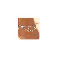 BMMYE Sterling Silver Anklet Ankle Bracelets for Women,Adjustable Silver Anklets for Women Hypoallergenic Ankle Bracelet