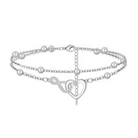 BMMYE Sterling Silver Anklet Ankle Bracelets for Women,Adjustable Silver Anklets for Women Hypoallergenic Ankle Bracelet