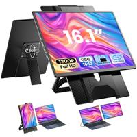 Enzion Laptop Screen Extender 16.1", 1200P FHD, Portable Monitor 360 Rotating Detachable Stand, Height Adjustable Monitor Extender for Laptop 13-17.5", Plug-Play for Tablet, PC, Phone, etc