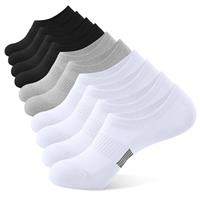 BUDERMMY No Show Trainer Socks for Womens 5 Pairs Invisible Ankle Socks Cotton Non-Slip Silicone Stripes Low Cut Casual Socks Women