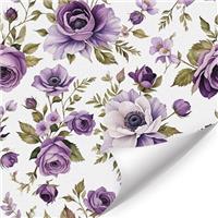 CHDITB Flower Wallpaper,Floral Wall Stickers Self Adhesive,Green Wallpaper Bedroom(44x300cm) Light Green Botanical Wall Paper,Plants Flower Leaf Stickers for Cabinets Countertops Covering