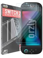 Orzly Glass Screen Protectors compatible with Nintendo Switch Premium Tempered Glass Screen Protector TWIN PACK [2x Screen Guards - 0.24mm] for 6.2 Inch Tablet Screen on Nintendo Switch Console