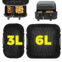 Pietuley Higher Silicone Air Fryer Liners for Ninja Flex Drawer Air Fryer Accessories AF500UK / Larger Ninja Foodi Flexdrawer Dual Air Fryer 10.4L AF500UK, Ninja Air Fryer Liners 10.4 Litre Inserts