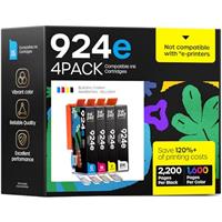 iNKPAD 924 XL Ink Cartridges with Chip Compatible with HP 924 924e 924XL Ink or HP OfficeJet Pro 8120 8122 8123 8125 8128 8130 8132 8133 8134 8135 Printer (4 Pack with Chip, Black Cyan Magenta Yellow)