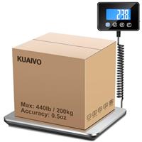 KUAIVO Postal Scales, 440lb/200kg High Accurate Digital Parcel Scales with Hold/Tare Function, Parcel Weighing Scales for Luggage, Package, Warehouse, 2 AAA Batteries and Charging Cable Included