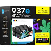 iNKPAD 924 XL Ink Cartridges with Chip Compatible with HP 924 924e 924XL Ink or HP OfficeJet Pro 8120 8122 8123 8125 8128 8130 8132 8133 8134 8135 Printer (4 Pack with Chip, Black Cyan Magenta Yellow)