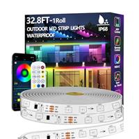 Bvokon Outdoor LED Strip Light IP68 Waterproof,Outside RGB+IC Lights with App/Remote Control,Color Changing,Music Sync Rope Light for Balcony,Deck,Rooftop,Garden,Pool