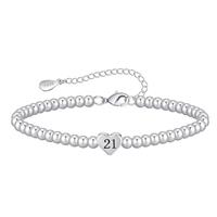 VEEDOFA 16th 18th 21th 30th 40th 50th 60th Birthday Gifts for Women, Hypoallergenic Adjustable Bead 925 Sterling Silver Bracelet for Women, Presents for Mum Daughter Grandma Auntie Friends