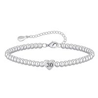 VEEDOFA 16th 18th 21th 30th 40th 50th 60th Birthday Gifts for Women, Hypoallergenic Adjustable Bead 925 Sterling Silver Bracelet for Women, Presents for Mum Daughter Grandma Auntie Friends