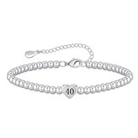 VEEDOFA 16th 18th 21th 30th 40th 50th 60th Birthday Gifts for Women, Hypoallergenic Adjustable Bead 925 Sterling Silver Bracelet for Women, Presents for Mum Daughter Grandma Auntie Friends