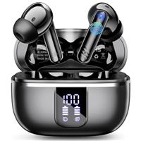Wireless Earbuds, Bluetooth 5.4 Headphones in Ear Bass Stereo, Ear Buds with 4 ENC Noise Cancelling Mic, 38H Playtime with LED Display, IPX7 Waterproof Wireless Earphones for iOS Android, USB-C