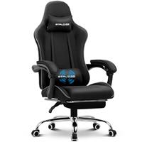 GTPLAYER Gaming Chair, Massage Ergonomic Computer Chair with Footrest and Lumbar Support Height Adjustable Gaming Chair with 360-Swivel Seat and Headrest for Office