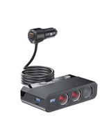 YANTU Cigarette Lighter Adapter 345W, Car Cigarette Lighter Splitter with QC3.0+PD 225W Fast Charging, 3-Socket 12V USB Outlet, Multi Port Car Charger Adapter for Car Devices
