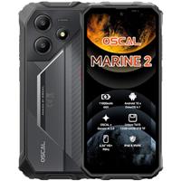 OSCAL Marine 2 Rugged Smartphone (2025),11000mAh(18W) Rugged Phone Unlocked, Android 15 Gaming Phone,Gemini AI,IP69K Protection, NFC,6.56" HD,90HZ,12(4+8)+64GB/2TB Expand,Dual SIM/1TF Slots,Black