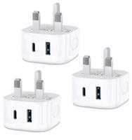 USB C Plug for Apple iPhone 16 15 14 13 12 11 Pro Max Plus X XS XR 8, SE 2020, Pad Pro Air Mini, USBC Fast Charger Type C Power Charging Head Adapter Charge Wall PD UK