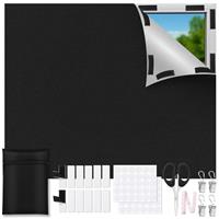 LAMITOCS 100% Blackout Blind Temporary Blackout Blinds Stick On, No Drill Blinds for Windows