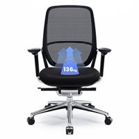 COLAMY Ergonomic Mesh Office Chair, High Back Computer Executive Desk Chair with Adjustable Headrest and 4D Arms, Slide Seat, Tilt Lock Hina-M-Silver