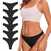 TDONE Thongs for Women, Invisible No Vpl Seamless Thongs Soft Breathable Seamless Knickers No Show Low Rise Stretch Thong Ladies underwear Multipack(6 Pack)