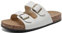 YUHITYGZGS Cork Footbed, Women Men Sandals with Adjustable Buckle Straps for Summer Beach Slip On Slippers Open Toe Slides Mules Outdoor Indoor