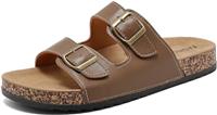 YUHITYGZGS Cork Footbed, Women Men Sandals with Adjustable Buckle Straps for Summer Beach Slip On Slippers Open Toe Slides Mules Outdoor Indoor