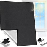 Feebee Blackout Blinds - No Drill Black Out Blinds Stick On,Temporary Blackout Blinds Cut to Size,Portable Blackout Window Cover for Travel,Velcro Black Out Fabric for Bedroom Skylight Roof