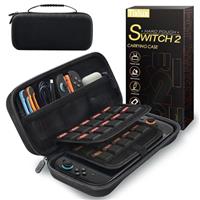 Tixlux Carrying Case for Nintendo Switch 2 Console 2025, Portable Hard Shell Pouch Game Carry Travel Case with 20 Game Cartridge, Fit Joy Controller