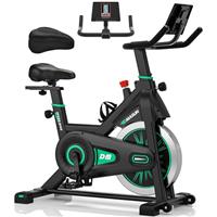 DMASUN Exercise Bike Professional with Large Tablet Holder & LCD Display, Quiet Indoor Cycling Bike for Home Training Cardio with Heavier Flywheel, 0-100% Resistance Spin Bike with 350LBs Capacity