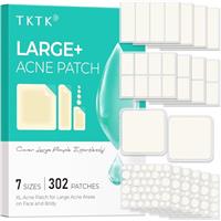 TKTK Large Pimple Patches for Face, 7 Sizes XL Acne Patches, Big Hydrocolloid Bandages for Body, Chin, Forehead, Chest, Back Zit Breakouts, Hydrocolloid Patch