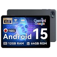 Tablet 2025 Latest Android 15 Tablets, 10.5 inch Tablet with HD+IPS Display, 12GB RAM+64GB ROM/ 2TB TF, Gemini AI 2.0, GPS, 5G WiFi, 2.0GHz CPU & 5MP Camera, 6000mAh, GMS Certified
