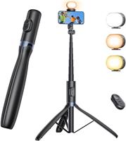 ANXRE Phone Tripod with Light, NT99 172cm/67.7" Selfie Stick for Cell PhoneCamera, Photography Lighting Stand for Filming Video Recording, Selfie Stick Tripod Compatible with Smartphone Camera Gopro