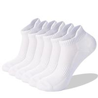 Josnown Running Trainer Socks for Men Women, 6 Pairs Cushioned Breathable Cotton Low Cut Sports Ankle Socks, Moisture Wicking, Anti-Blistering, UK Sizes 9-11