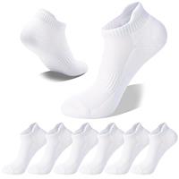 Josnown Running Trainer Socks for Men Women, 6 Pairs Cushioned Breathable Cotton Low Cut Sports Ankle Socks, Moisture Wicking, Anti-Blistering, UK Sizes 9-11