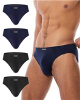 FORVEVO 4 Pack Men's Underwear Briefs, Cotton Mens Underpants, Breathable Stretch Pants Waistband Briefs Underwear (M-XXL)