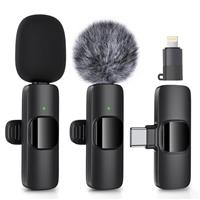Wireless Lavalier Microphone for iPhone - iPad, Android Phone, Mini Lapel Mic with Noise Reduction and Crystal Sound for Video Recording, Vlogging, TikTok, YouTube,LiveStream