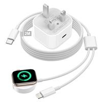 2 in 1 Charging Cable for Apple Watch Charger Cable, 20W USB C Plug with iWatch Charger Apple Watch Fast Charger USB C Magnetic Charging Cable for iWatch Series 9/8/7/6/5/4/SE/Ultra,iPhone 14 13 12 11
