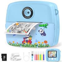 CNAPXAIA Kids Camera Instant Print, 2.4" Photo Print Camera for Kids with 32GB Card & 3 Rolls Print Paper, Creative Gift Toy for Girls 3-12 Year Old