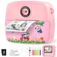 CNAPXAIA Kids Camera Instant Print, 2.4 Photo Print Camera for Kids with 32GB Card & 3 Rolls Print Paper, Creative Gift Toy for Girls 3-12 Year Old