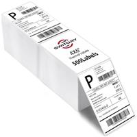 Thermal Labels, 4x6 Inch Fanfold Direct Shipping Label with Perforated and Strong Adhesive Mailing Stickers Paper Thermal Printer Sticker for Printing All Courier Shipping Labels