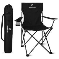 Green Haven Folding Camping Chair - Lightweight Picnic With 600D Polyester & Rip Stop - Heavy Duty Steel Frame Arm Outdoor With Cup Holder - Portable Comfy for Adults