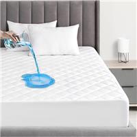 BQC 100% Waterproof Quilted Mattress Protector 35 Cm Deep Skirt Super Absorbent Mattress Protector Hypoallergenic Breathable Microfiber Mattress Cover