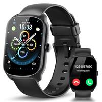 STECEi Smart Watch for Men Women Bluetooth Calls, 1.95" HD Curved Screen Smart Watches with Heart Rate/Sleep Monitor, 110+ Sport Modes Fitness Watch IP68 Waterproof, Smartwatch for Android iOS, Black