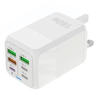 USB C Plug Fast Charging,USB C Plug,150W Fast Charger Plug, 6-Port Charger (3PD Type C port+3QC USB A port), UK wall charger charging plug, compatible with iPhone 11/12/13/14/15 series/XS/XR/8/iPad