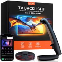 TV Backlight, 14.7ft Cuttable TV LED Lights That Change with TV for 55-65 Inch Screen and PC Monitor, TV Backlight with Sensor, Smart App Control, Game & Music Sync Color Changing Light
