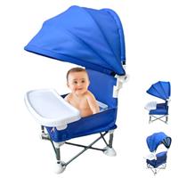 Little Bean Foldable Baby Booster Seat Dining Chair Travel Portable Toddler Highchair with Removable Tray for Indoor Outdoor Open Sit Folding Booster Feeding/Camping Chair for Baby Toddler