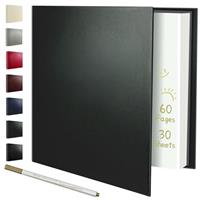 Photo Album Self Adhesive 5x3 6x4 7x5 8x6 10x8 A4 Magnetic Scrapbook Length 12.8x11 Inch 40 60Pages Leather Cover DIY Photo Album with A Metallic Pen for Family Travel Wedding Baby Pet